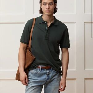 Todd Snyder forest green pique polo